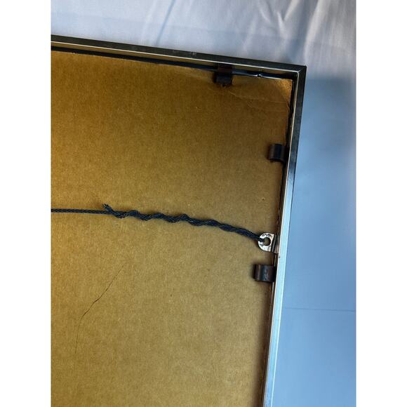 Large Foil Art Framed Vintage MCM Siver Nature Birds Butterfly Rena Hand Etched - Picture 12 of 16